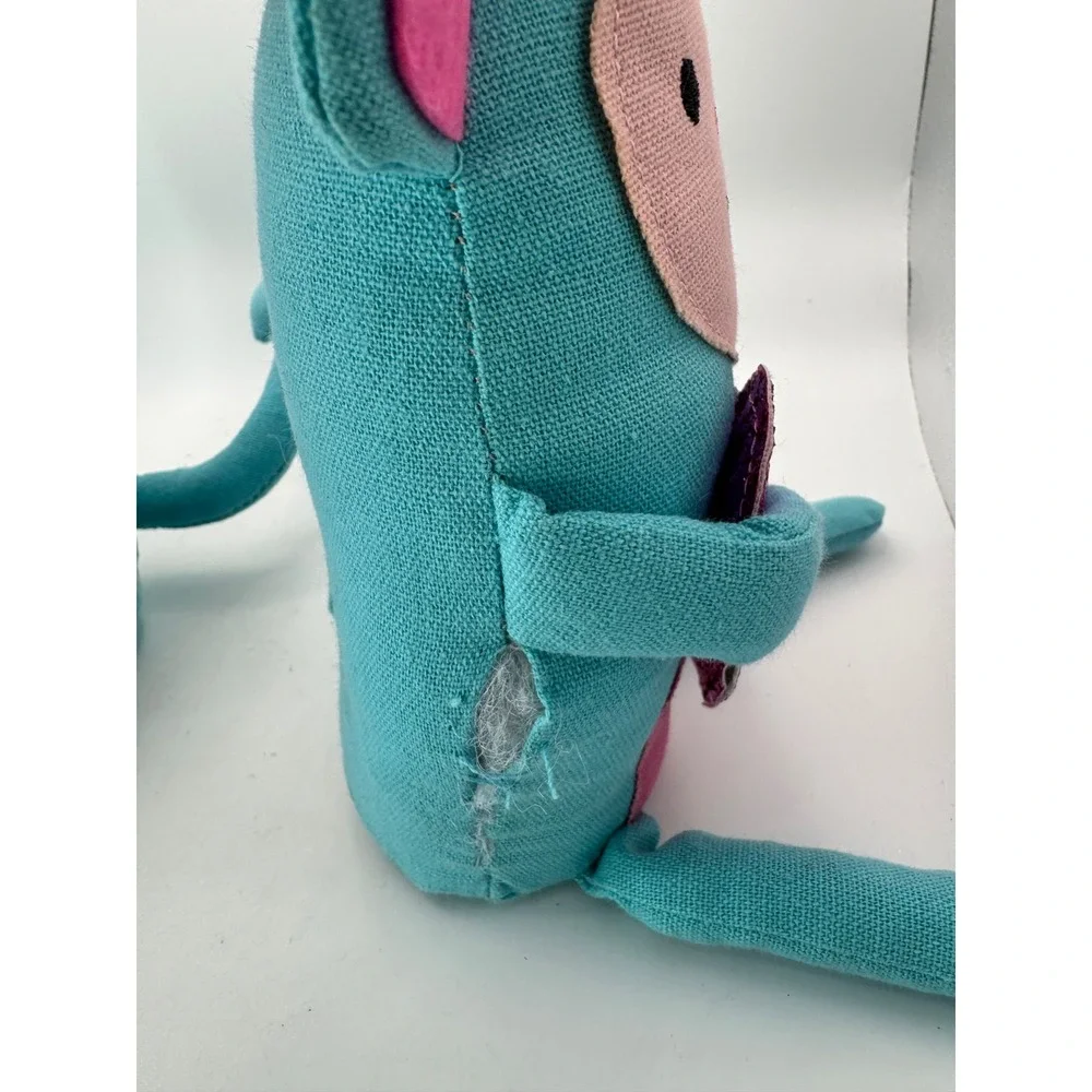 Cute Teal‎ Monkey Plush Stuffed Animal Glitter Heart Valentine Love
